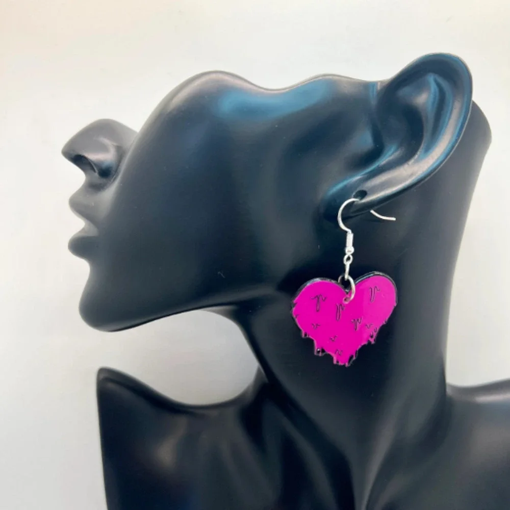 Melting Heart Earrings - Valentines Day Earrings - Liquid Earring - Love Earring